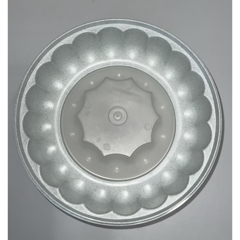 Vintage Tupperware Jello Mold 1201-3 1202-6 Blue Speckle No Lid 2 Pieces 1970s